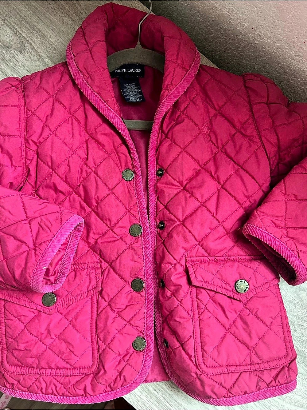 Ralph Lauren Girls Quilted Jacket Pink Size 3T